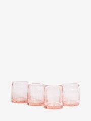 French Connection Set of 4 Terracotta Pink Handmade Bubble Set of 4 Tumbler Glasses - Image 2 of 2