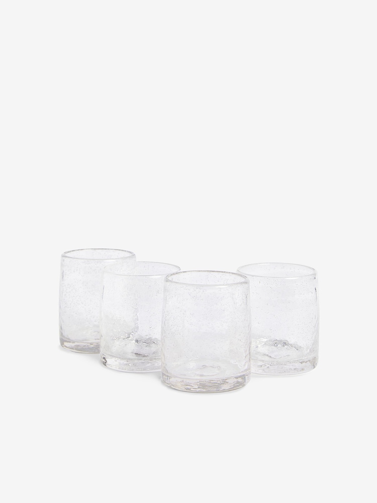 French Connection Set of 4 Clear Handmade Bubble Set of 4 Tumbler Glasses - Image 2 of 2
