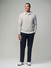 Black Relaxed Fit Utility Chino 100% Cotton Trousers - Image 2 of 10