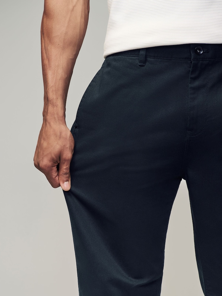 Black Relaxed Fit Utility Chino 100% Cotton Trousers - Image 6 of 6