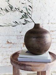 French Connection Black/Bronze Metal Round Vase - Image 1 of 3