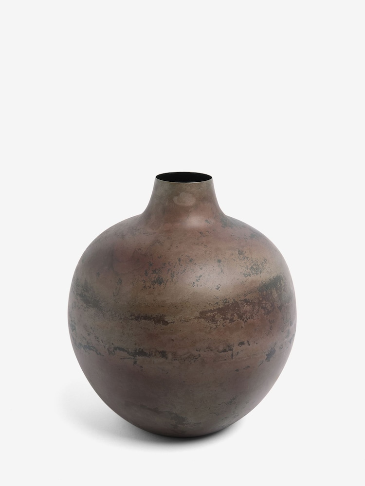 French Connection Black/Bronze Metal Round Vase - Image 3 of 3