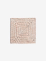 French Connection White Rattan Hand Woven Single Placemat - Image 2 of 2