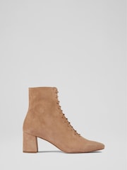 Коричневый - LK Bennett Open Lace-Up Arabella Boots - Image 1 of 4