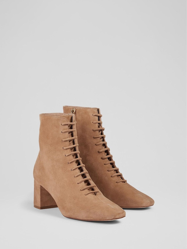 Коричневый - LK Bennett Open Lace-Up Arabella Boots - Image 2 of 4