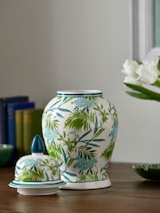Nina Campbell Green Leaf Vase - Image 2 of 2