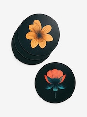 Rockett St George Set of 4 Black Floral Placemats - Image 2 of 3