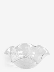 Nina Campbell White And Clear Confetti Wave Rim Bowl - Image 2 of 3