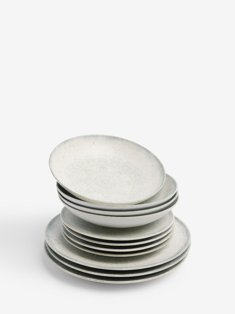 French Connection 12 Piece White Westcott Dinner Set - Image 2 of 4