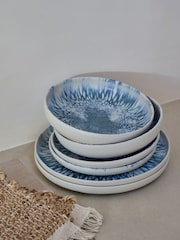 French Connection 12 Piece Blue Westcott Reactive Dinner Set - Image 2 of 5