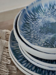 French Connection 12 Piece Blue Westcott Reactive Dinner Set - Image 3 of 5