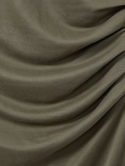 Reiss Khaki Lola Ruched Jersey Bodycon Midi Dress - Image 5 of 5