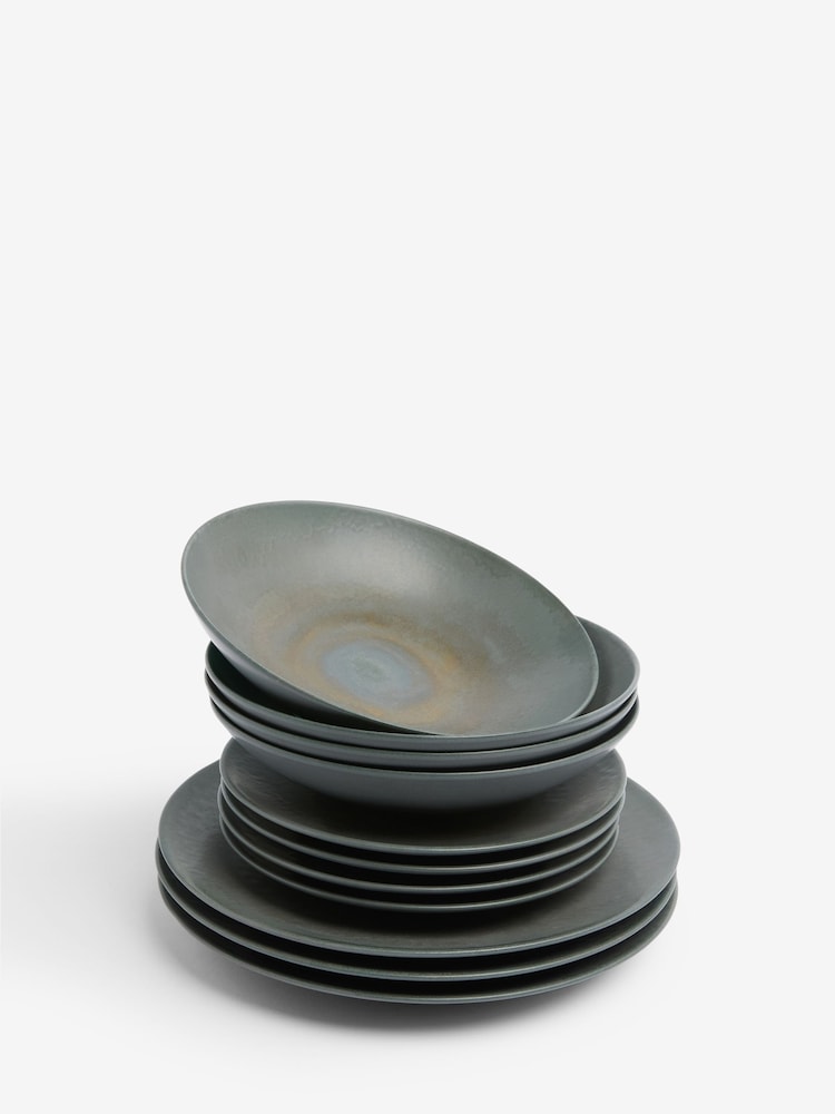 French Connection 12 Piece Black Zinc Dinner Set - Image 5 of 5