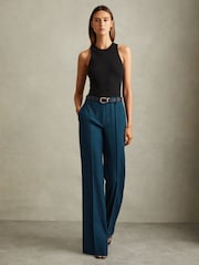 Reiss Jade Wool Blend Wide Leg Suit Trousers - Imagen 1 de 7