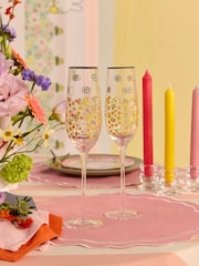 Cath Kidston Set of 2 Multi Miffy Botanical Champagne Flute Glasses - Image 1 of 2