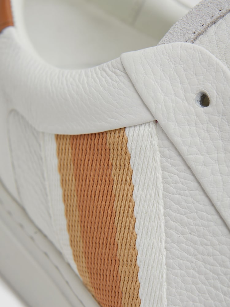 Reiss Fresh White Sonia Leather Side Stripe Trainers - Image 5 of 5
