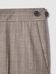 Reiss Mocha Epsom Slim Fit Wool-Silk-Linen Trousers - Image 6 of 6