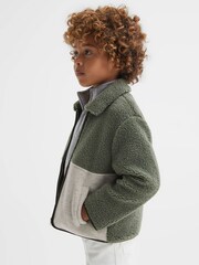 Reiss Sage Kyle Senior Sherpa Zip-Through Jacket - Image 1 of 6