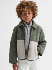 Reiss Sage Kyle 3-9 yrs Sherpa Zip-Through Jacket - Image 1 of 6