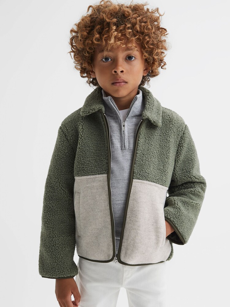 Reiss Sage Kyle 3-9 yrs Sherpa Zip-Through Jacket - Image 1 of 6