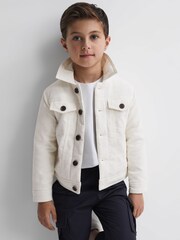 Reiss Ecru Diaz Cord Button Through Jacket - Image 3 of 5
