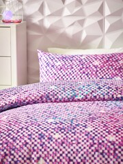 Purple Printed Polycotton Duvet Cover and Pillowcase Bedding - Image 2 of 6