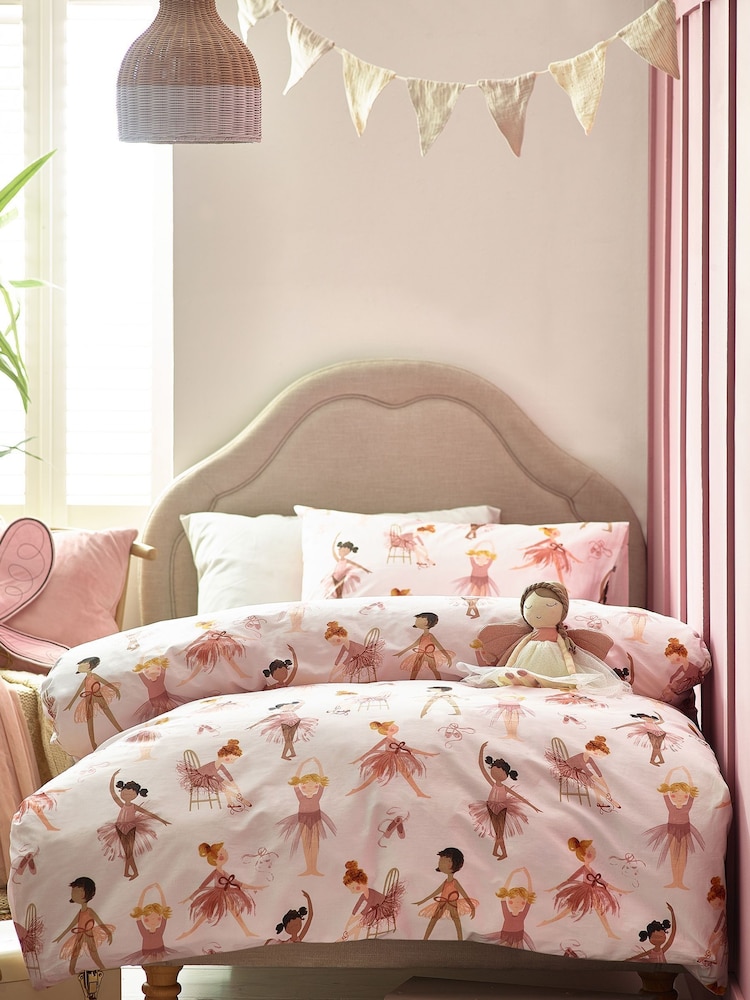 Ecru Cream 100% Cotton Printed Bedding Duvet Cover and Pillowcase Set - Image 1 of 5