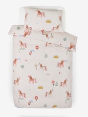 Natural Scandi Unicorn Printed Polycotton Duvet Cover and Pillowcase Bedding - Image 4 of 6