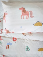 Natural Scandi Unicorn Printed Polycotton Duvet Cover and Pillowcase Bedding - Image 5 of 6