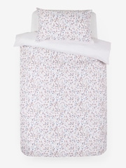 White Textured Floral Rainbow Ruffle Duvet Cover and Pillowcase Set - Image 1 of 8