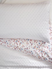 White Textured Floral Rainbow Ruffle Duvet Cover and Pillowcase Set - Image 6 of 8