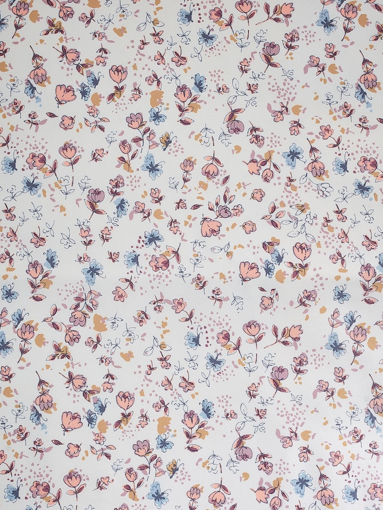 White Textured Floral Rainbow Ruffle Duvet Cover and Pillowcase Set - Image 8 of 8