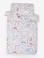 Ecru Cream/Navy Blue Dino Duvet Cover and Pillowcase Set - Image 7 of 7
