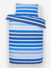 Navy Blue Stripe Duvet Cover and Pillowcase Set - Image 8 of 8