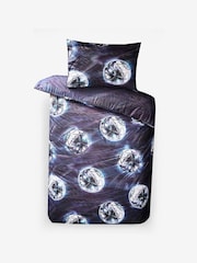 Navy Blue Football 100% Cotton Printed Bedding Duvet Cover and Pillowcase Set - Image 4 of 5