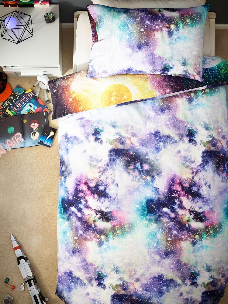 Multi Astronaut Space Duvet Cover and Pillowcase Set - Image 2 of 4