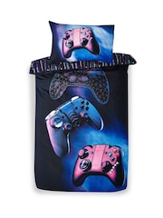 Navy Blue Gamer Duvet Cover and Pillowcase Set - Image 6 of 6