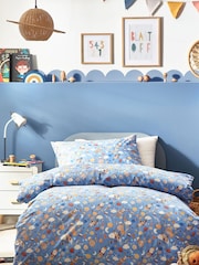 Blue Space Rocket Duvet Cover and Pillowcase Set - Image 1 of 6