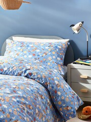 Blue Space Rocket Duvet Cover and Pillowcase Set - Image 2 of 6