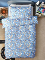 Blue Space Rocket Duvet Cover and Pillowcase Set - Image 3 of 6
