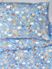 Blue Space Rocket Duvet Cover and Pillowcase Set - Image 5 of 6