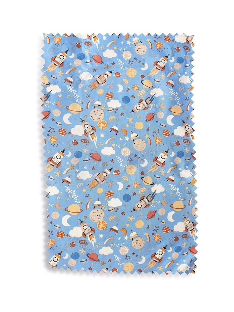Blue Space Rocket Duvet Cover and Pillowcase Set - Image 6 of 6