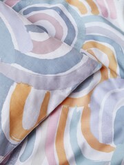 Teal Blue Abstract Rainbow Printed Polycotton Duvet Cover and Pillowcase Bedding - Image 8 of 8