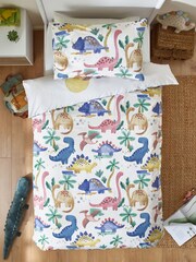 Natural Watercolour Dino Duvet Cover and Pillowcase Set - Image 2 of 10