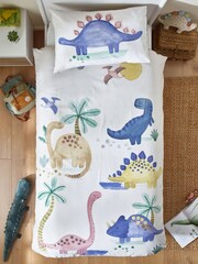 Natural Watercolour Dino Duvet Cover and Pillowcase Set - Image 3 of 10