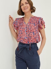 FatFace Red Kai Meadow Blouse - Image 1 of 5