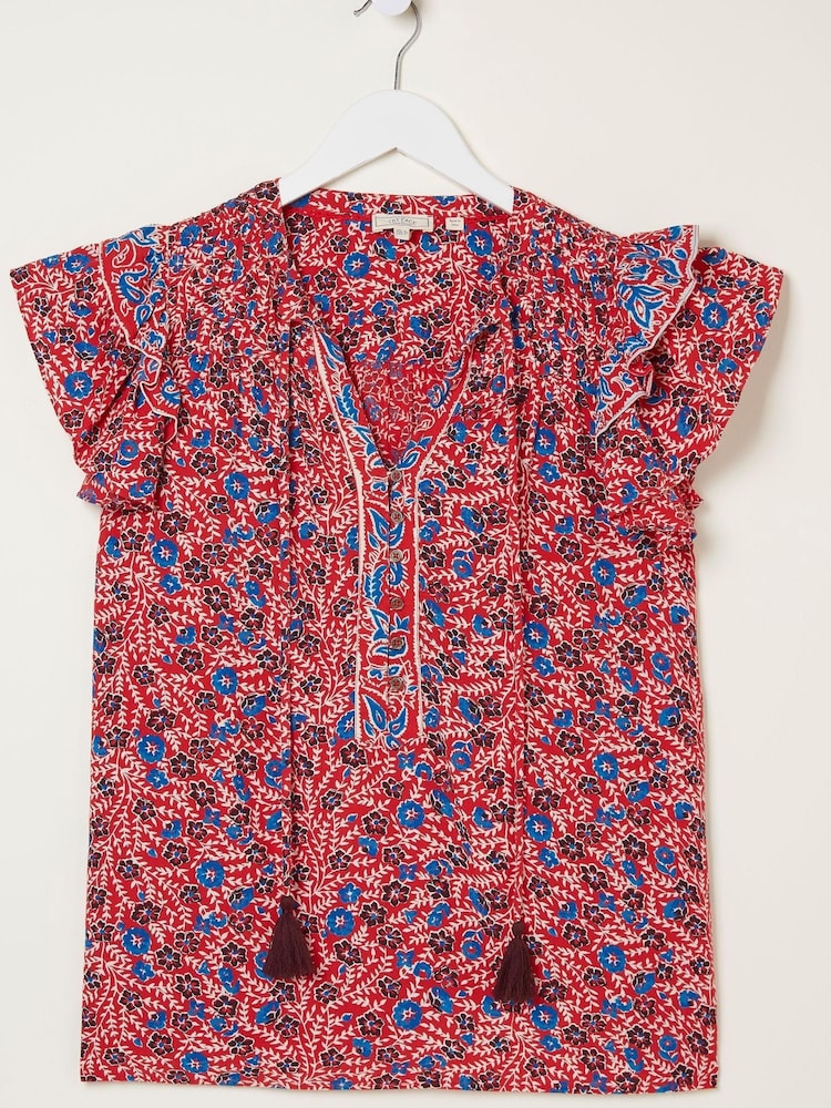 FatFace Red Kai Meadow Blouse - Image 5 of 5