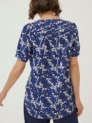 FatFace Blue Jodie Geo Batik Blouse - Image 2 of 5