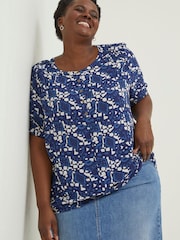 FatFace Blue Jodie Geo Batik Blouse - Image 3 of 5