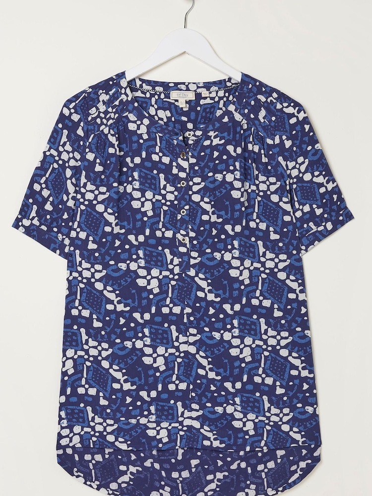FatFace Blue Jodie Geo Batik Blouse - Image 5 of 5